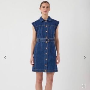 Yas Denim Sleeveless Mini Dress
